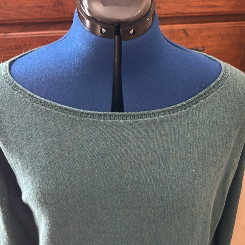 Eileen Fisher merino wool green sweater. - Picture 3 of 10
